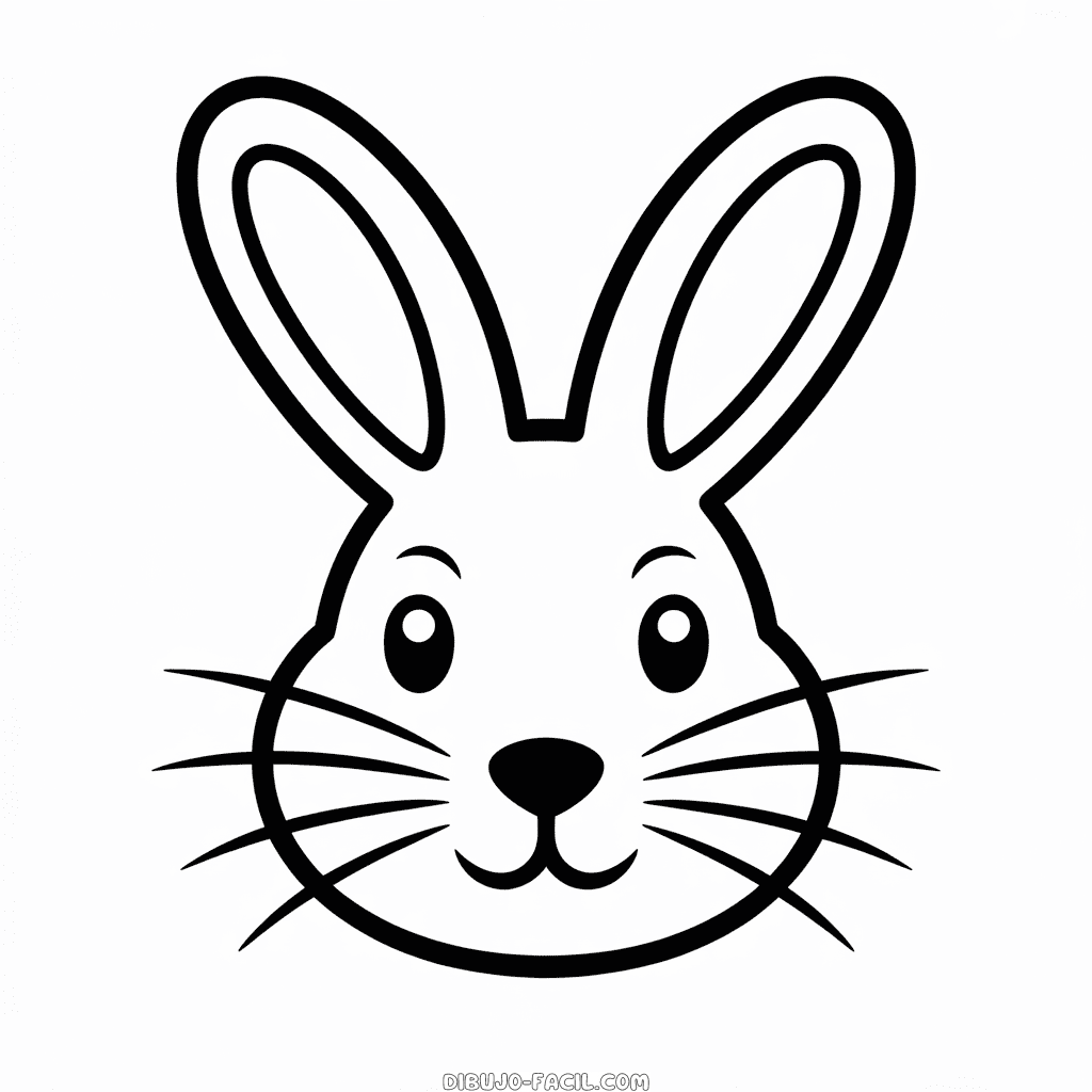 Dibujo Fácil de Cabeza de conejo