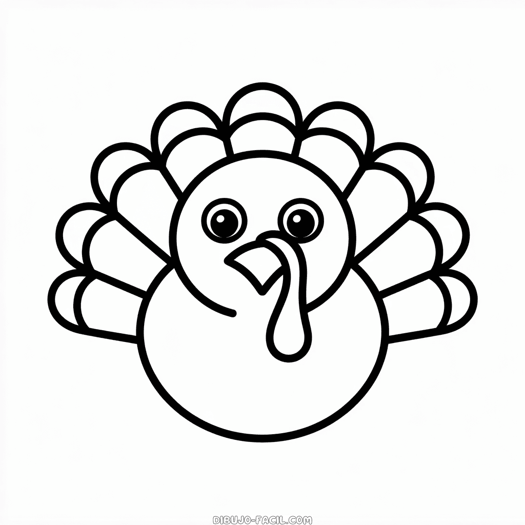 Dibujo Fácil de Cabeza de Pavo