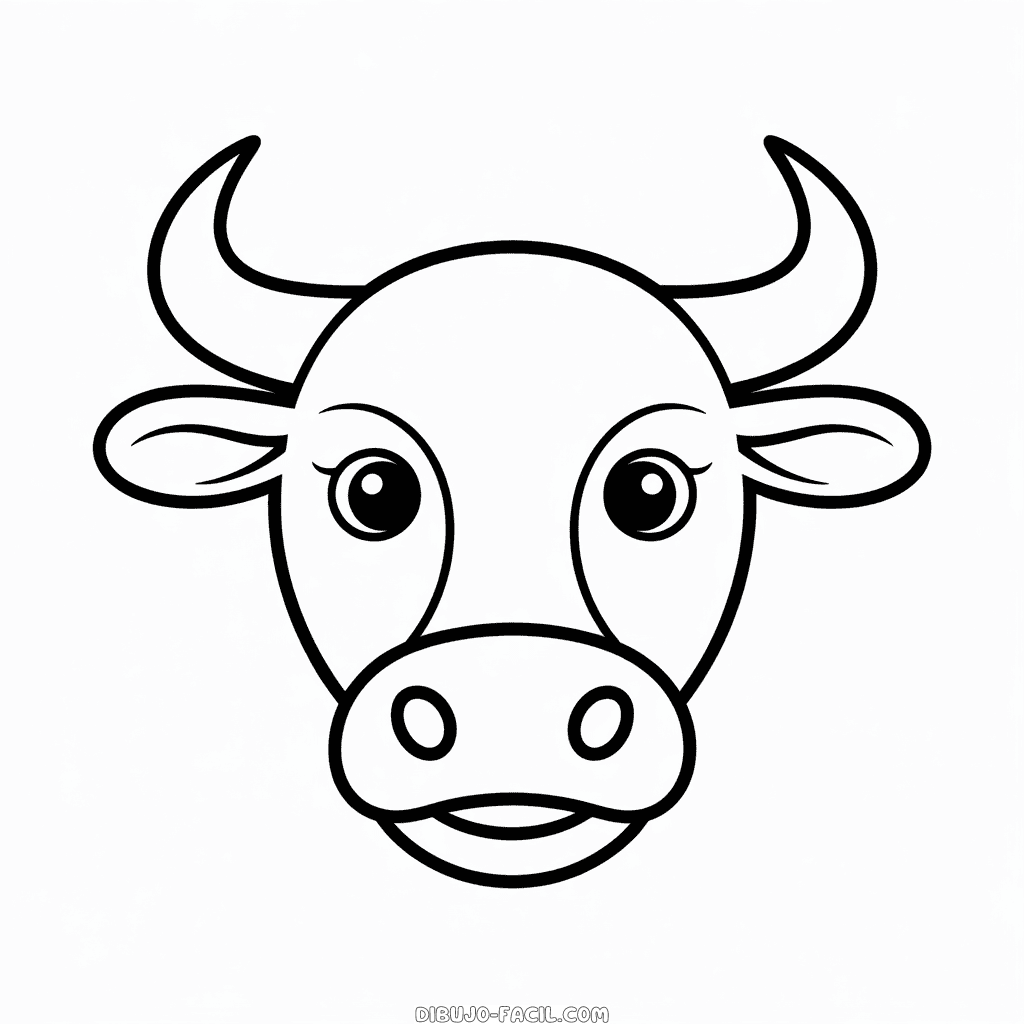 Dibujo Fácil de Cabeza de toro