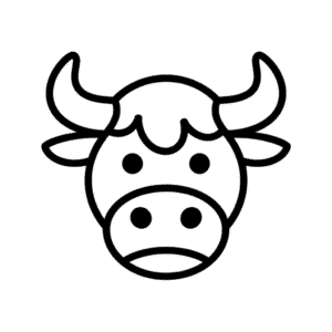 Dibujo Fácil de Cabeza simple de toro