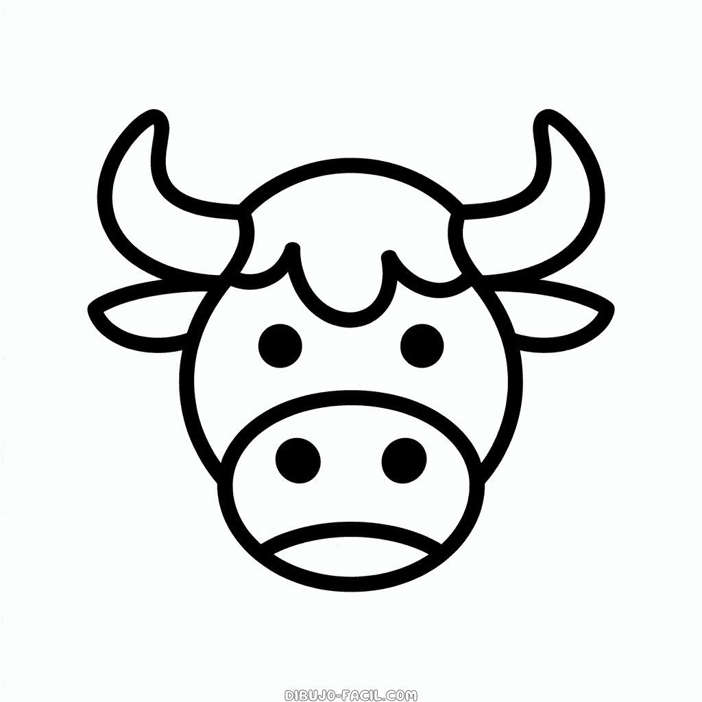 Dibujo Fácil de Cabeza simple de toro