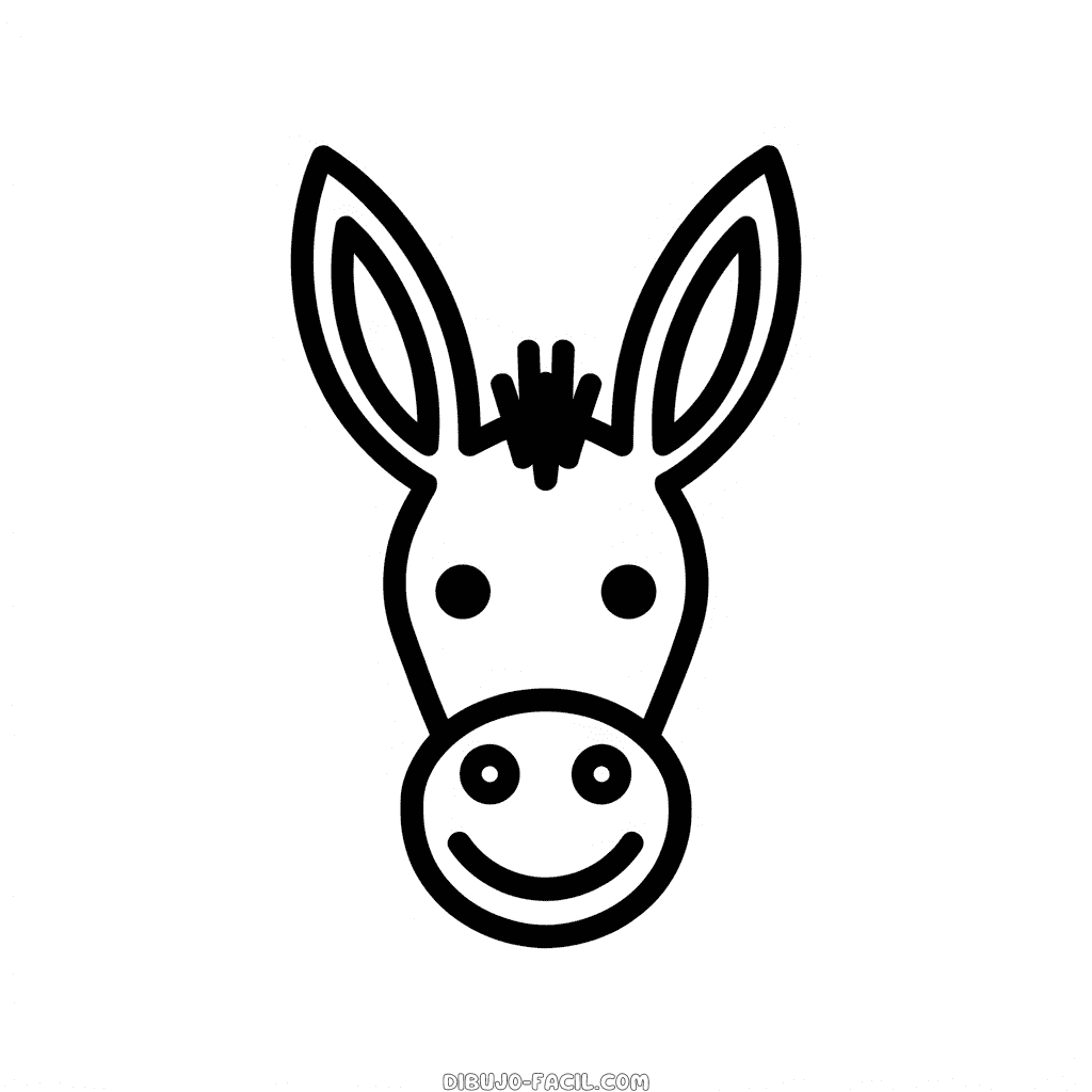 Dibujo Fácil de Cara de burro