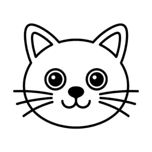 Dibujo Fácil de Cara de Gato