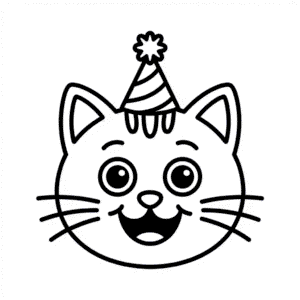 Dibujo Fácil de Cara de Gato de Dibujos Animados