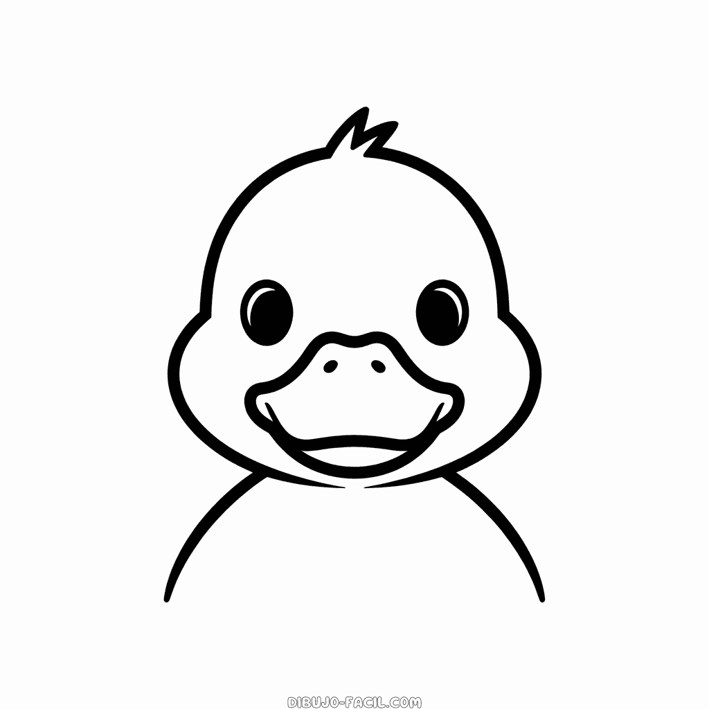 Dibujo Fácil de Cara de Pato