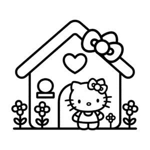 Dibujo Fácil de Casa de Hello Kitty
