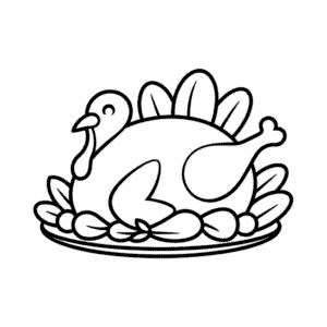 Dibujo Fácil de Cena de Pavo