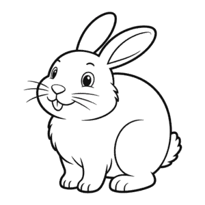 Dibujo Fácil de Conejo Feliz