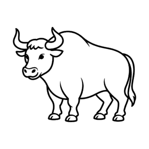 Dibujo Fácil de Contorno de toro