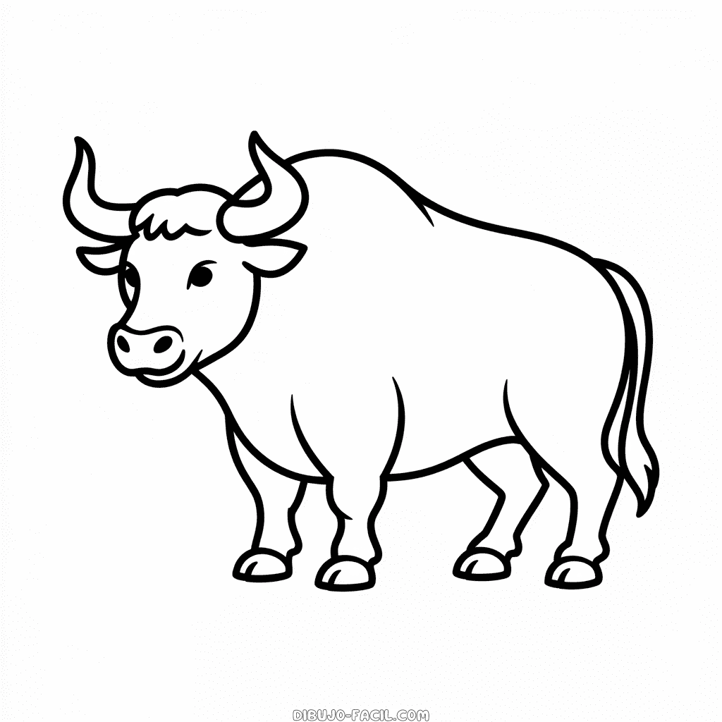 Dibujo Fácil de Contorno de toro