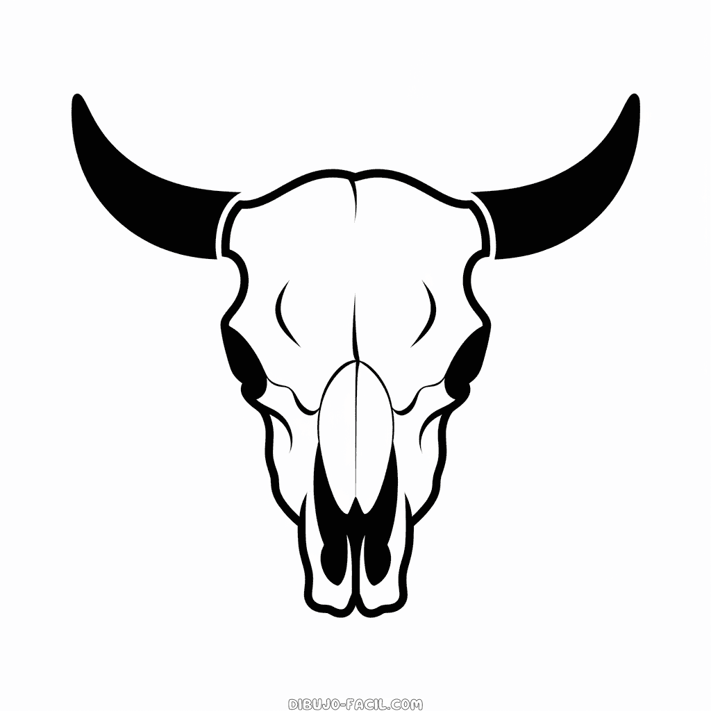 Dibujo Fácil de Cráneo de vaca