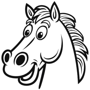Dibujo Fácil de Divertida cabeza de caballo