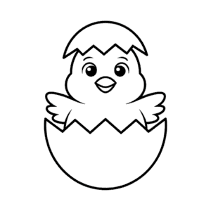 Dibujo Fácil de Gallina en huevo de incubación