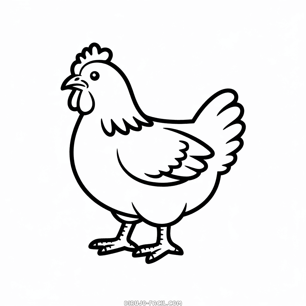 Dibujo Fácil de Gallina Plymouth Rock