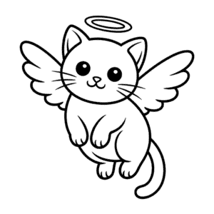 Dibujo Fácil de Gato Ángel