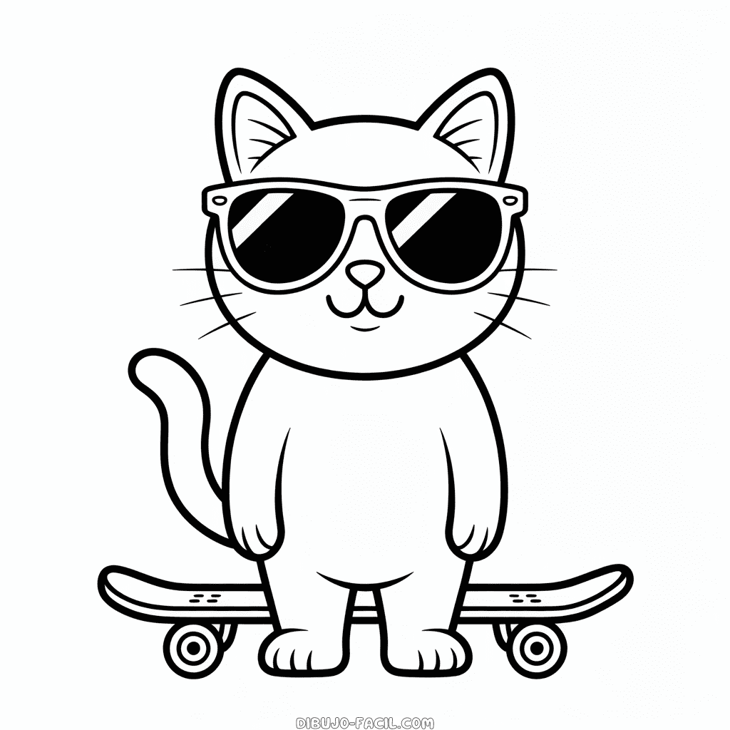 Dibujo Fácil de Gato Asombroso