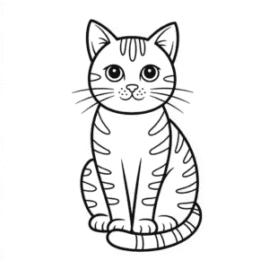 Dibujo Fácil de Gato Blanco y Negro