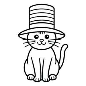 Dibujo Fácil de Gato con Sombrero