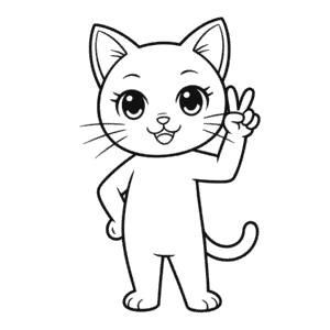 Dibujo Fácil de Gato de Anime