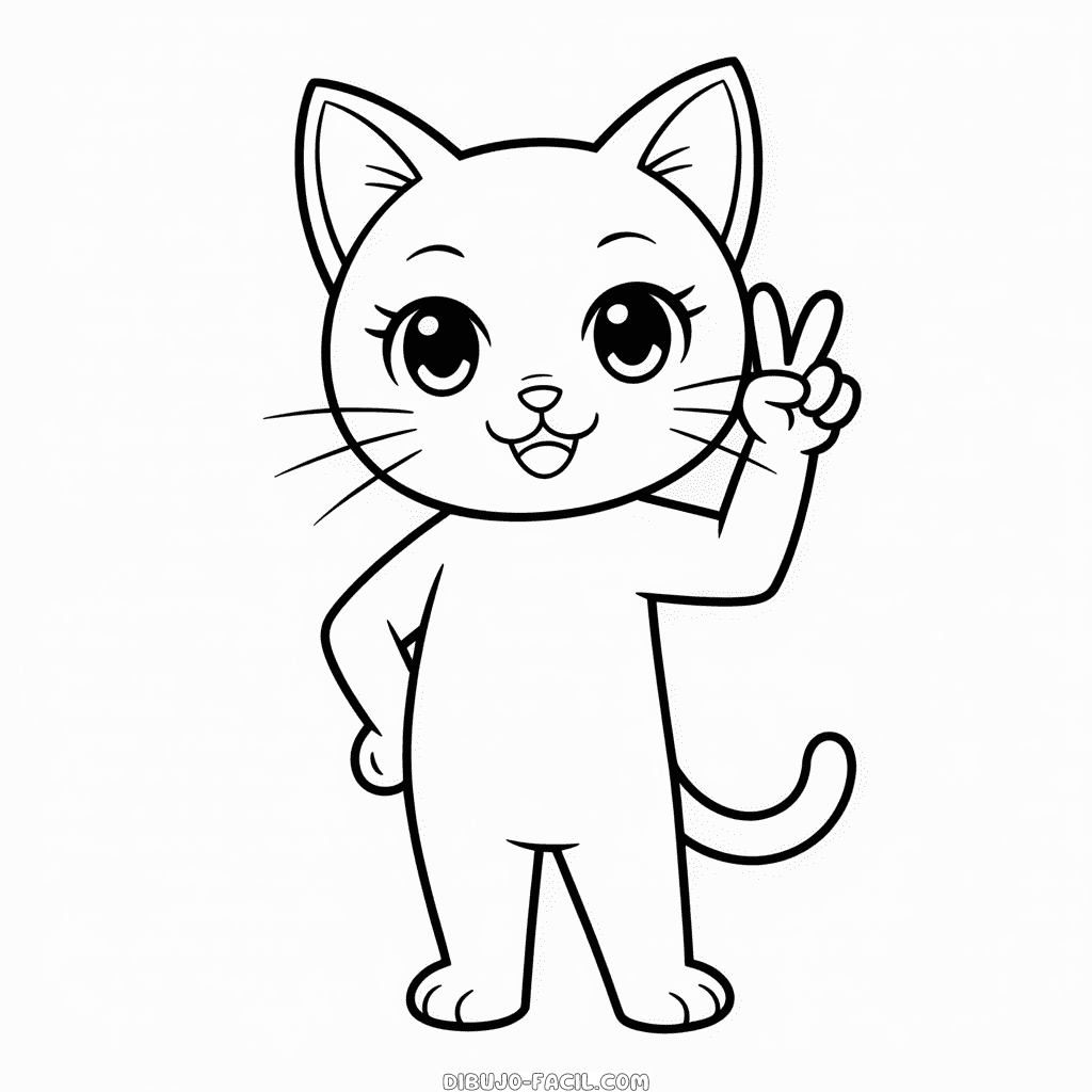 Dibujo Fácil de Gato de Anime