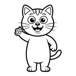 Dibujo Fácil de Gato de Dibujos Animados