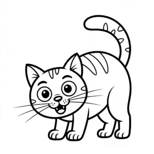 Dibujo Fácil de Gato de Dibujos Animados Aterrador