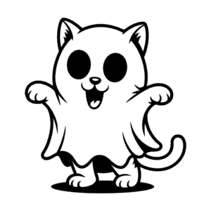 Dibujo Fácil de Gato de Dibujos Animados de Terror