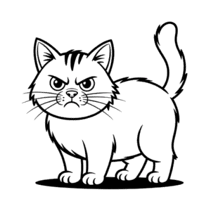 Dibujo Fácil de Gato Enojado