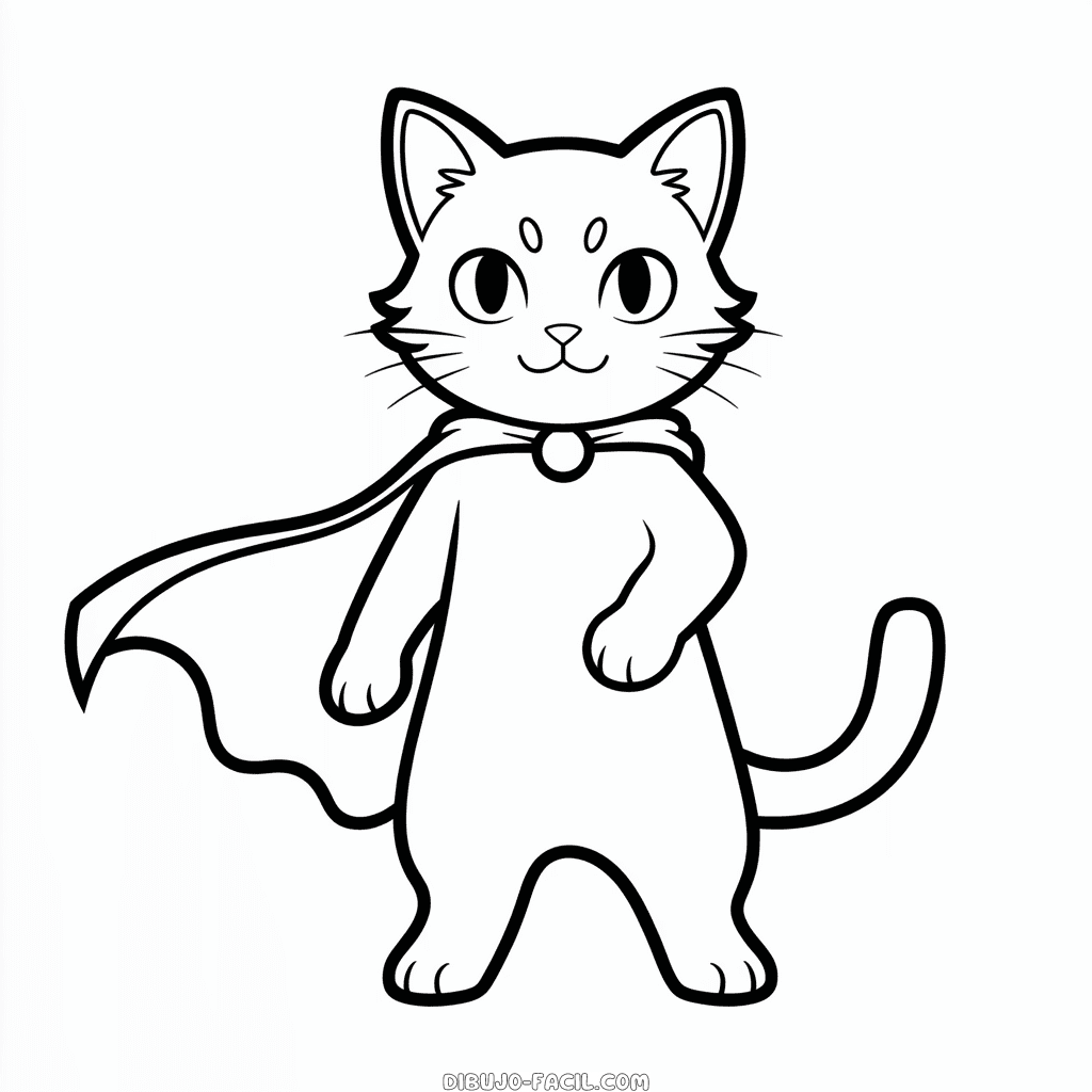 Dibujo Fácil de Gato Guerrero Anime