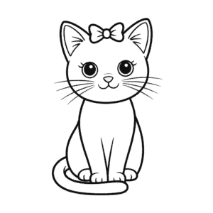 Dibujo Fácil de Gato Lindo y Femenino