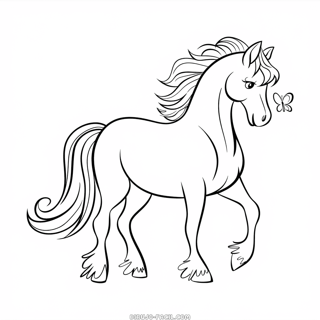 Dibujo Fácil de Hermoso caballo