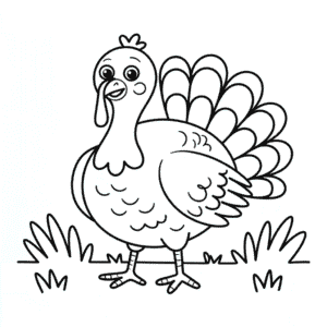 Dibujo Fácil de Hermoso pavo