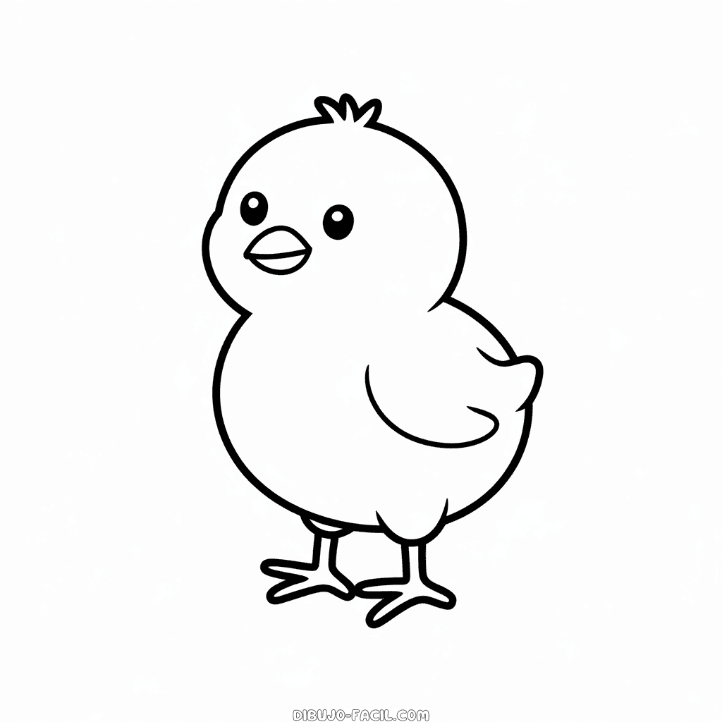 Dibujo Fácil de Imagen de Pollito