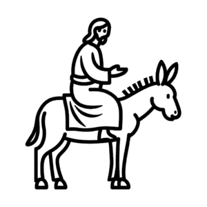 Dibujo Fácil de Jesús en un Burro