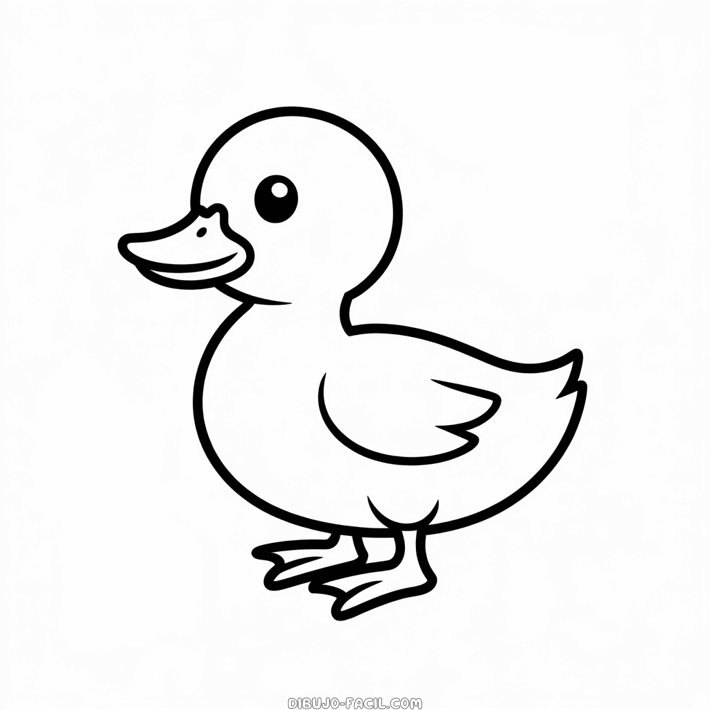 Dibujo Fácil de Lindo Pato Negro