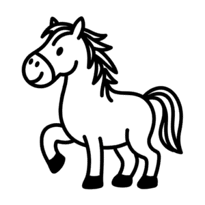 Dibujo Fácil de Línea de caballo
