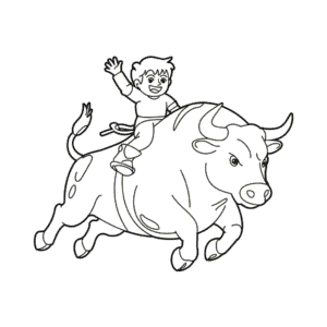 Dibujo Fácil de Monta de toros