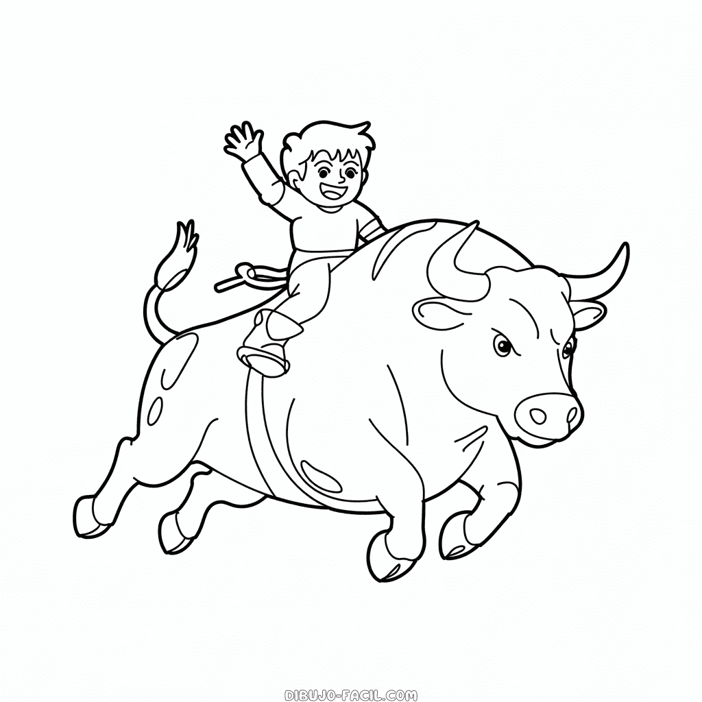 Dibujo Fácil de Monta de toros