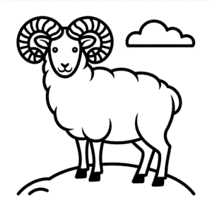 Dibujo Fácil de Oveja de Montaña