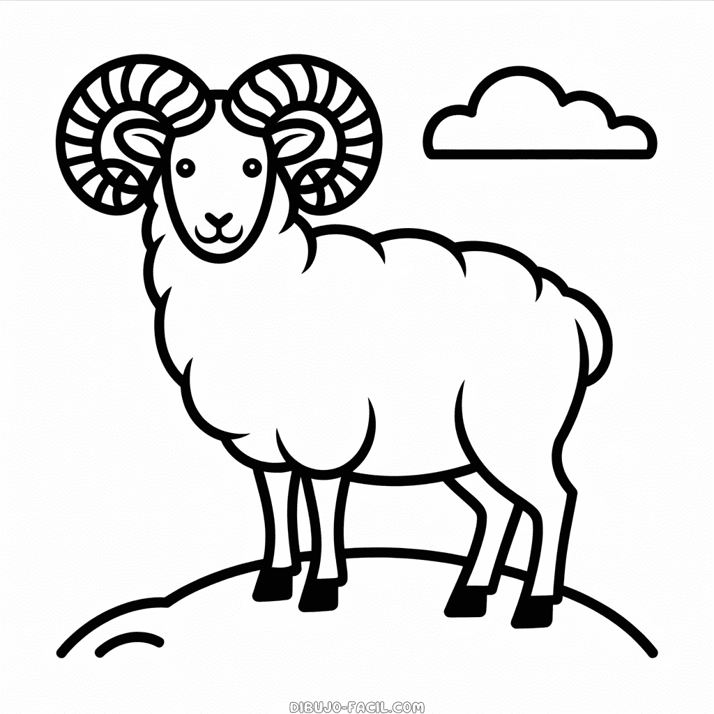 Dibujo Fácil de Oveja de Montaña