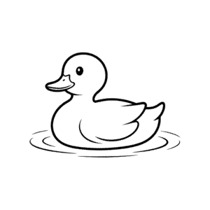 Dibujo Fácil de Pato bebé en el agua