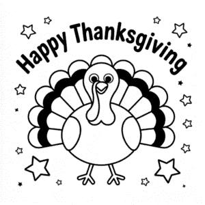 Dibujo Fácil de Pavo de Acción de Gracias