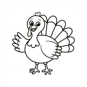 Dibujo Fácil de Pavo Feliz