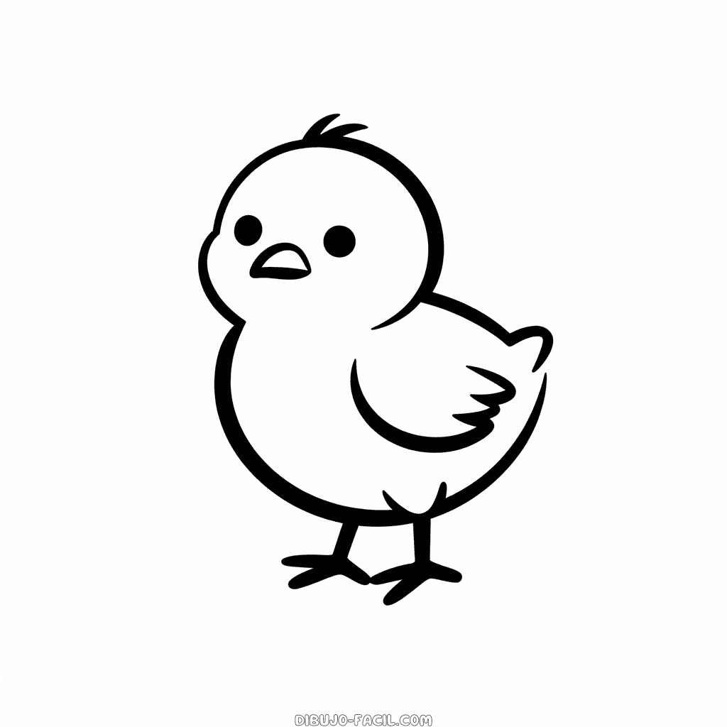Dibujo Fácil de Pequeño Pollito