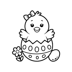 Dibujo Fácil de Pollito bebé de Pascua