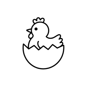 Dibujo Fácil de Pollito bebé en huevo