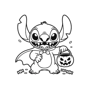 Dibujo Fácil de Stitch y el Terrorífico Halloween