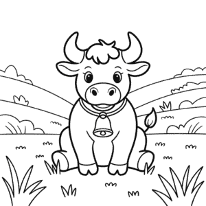 Dibujo Fácil de Toro en la hierba