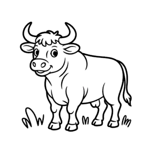 Dibujo Fácil de Toro feliz