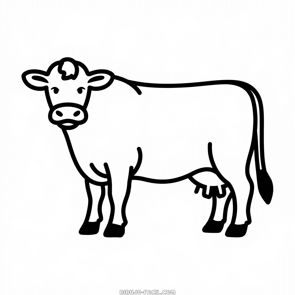 Dibujo Fácil de Vaca de Jersey